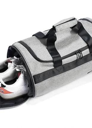 Чоловіча сумка спортивна нейлонова brand chengen кишеня для взуття 28 літрів чорна4 фото