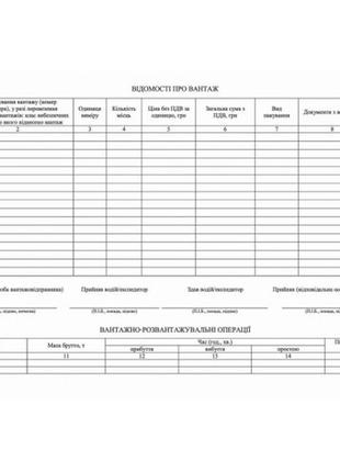 Товарно-транспортна накладна а4 офс. 1-сторн. r440822 фото