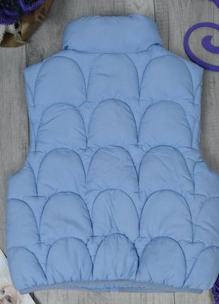 Жилет для дівчинки zara демісезонний блакитний розмір 140 (9-10 років)6 фото