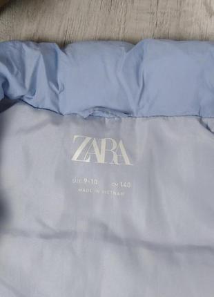 Жилет для дівчинки zara демісезонний блакитний розмір 140 (9-10 років)9 фото