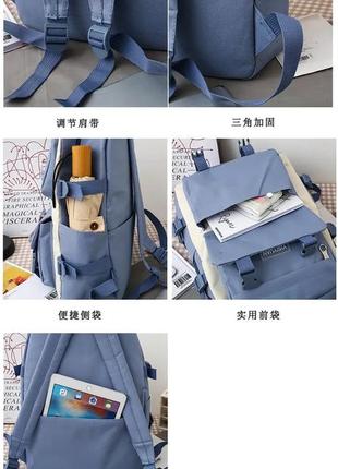 Подростковый рюкзак jingpin набор 5в1 молодежный портфель для школы тренировок учебы путешествий10 фото