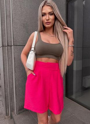 Женские льняные шорты тонкие