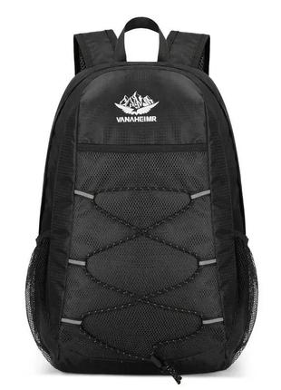 Чоловічий рюкзак спортивний молодіжний місткий для тренувань міський повсякденний чорний vanaheimr3 фото