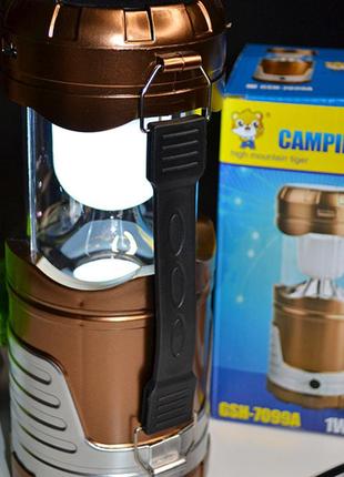 Ліхтар акумуляторний camping light. фірмовий ліхтар повербанк.4 фото