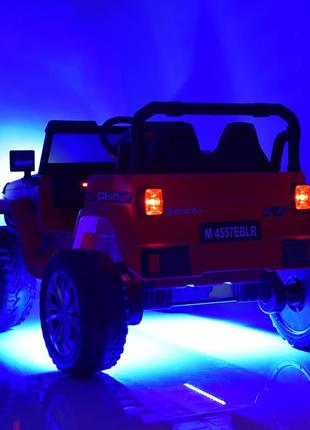 Детский электромобиль bambi m 4557eblr-2 jeep wrangler свет,звук,mp3,usb,fm10 фото