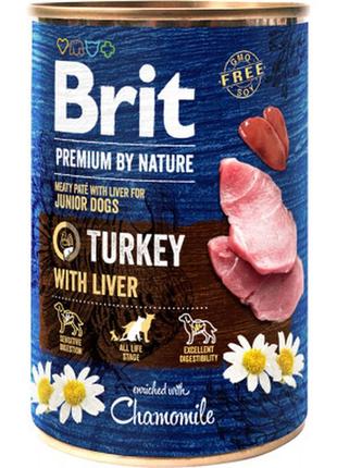 Консервы для собак brit premium by nature индейка с индюшиной печенью 800 г (8595602538577)