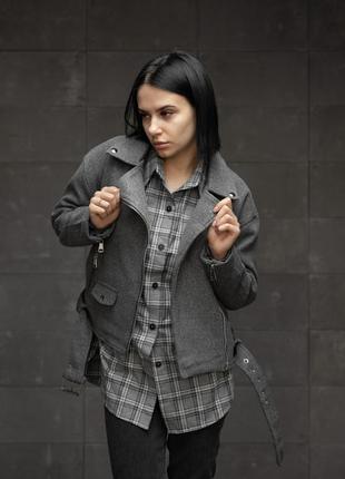 Косуха куртка ветровка демисезонная демисезонная на осень-весна серого цвета