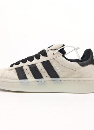 Жіночі кросівки adidas campus 00s aluminum core black бежево сірі 37