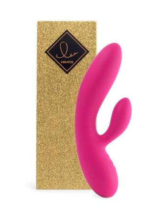 Вібратор для вагінально-кліторальної стимуляції з двома моторами feelztoys lea rabbit vibrator rubine red