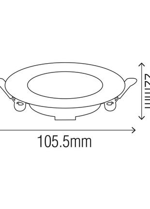 Світлодіодний світильник вбудований led horoz aura-5 5w 6400k чорний led світильник