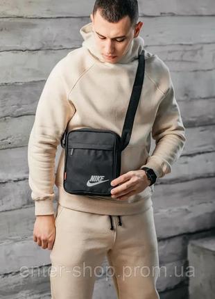 Мужская сумка мессенджер nike черная oxford2 фото