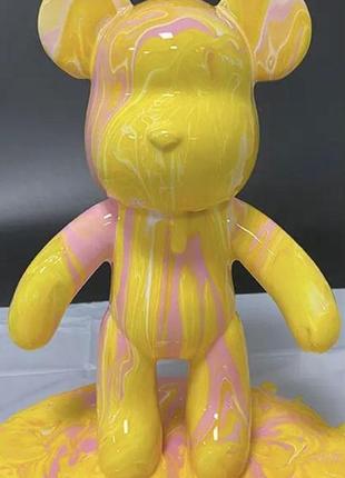 Флюидный медвежонок fluid bear bearbrick, 23 см, с красками yellow2 фото