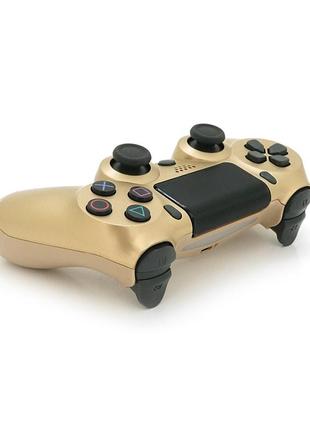 Геймпад brazzers бездротовий для ps4 wireless dualshock 4, роз'єм для навушників, led light bar, gold, 3.7v,