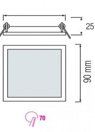 Світлодіодний світильник врізний horoz slim/sq-3 3w 4200к led світильник