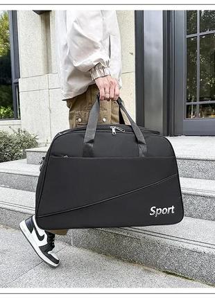Туристична сумка sports чоловіча жіноча спортивна дорожня чорна 57 літрів5 фото