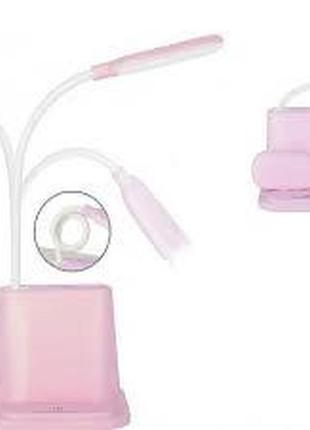 Настольная светодиодная лампа usb со встроенным аккумулятором и держателем для...