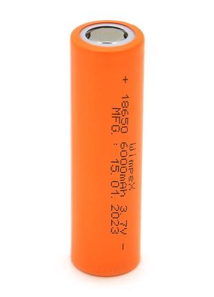 Акумулятор wmp-6000 18650 li-ion flat top, 1200 mah, 3.7v, orange