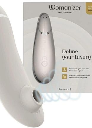 Вакуумний стимулятор клітора womanizer premium 2 gray