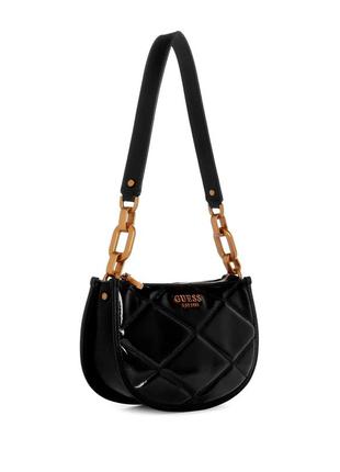 Сумка кросс-боди женская guess cilian quilted saddle черная