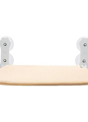 Віконна лежанка для кішок dt-890  із присосками на вікно бежевий 30*60 см