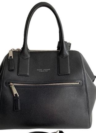 Шикарна велика статусна сумка marc jacobs black leather gotham city north south tote