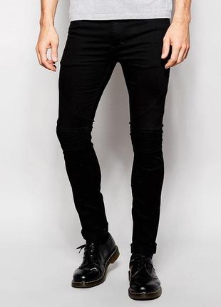 Мужские брендовые черные джинсы скинни jack&jones, 28 pазмер.