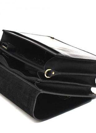Оригінальний портфель шкіряний якісний чорний ручна робота handmade хендмейд4 фото