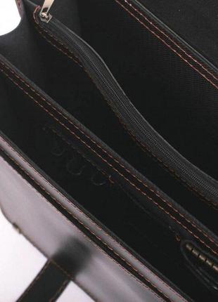 Стильный оригинальный портфель кожаный качественный черный ручная работа handmade хендмейд5 фото