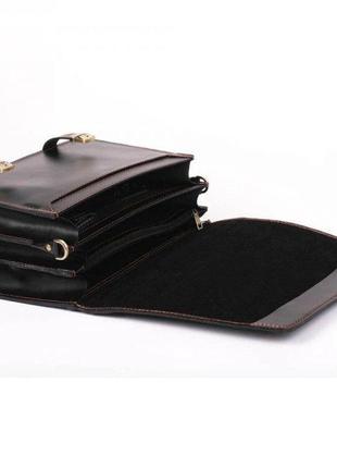 Стильный оригинальный портфель кожаный качественный черный ручная работа handmade хендмейд4 фото