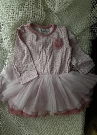 Святковий боді з фатіновою спідницею 3-6 міс