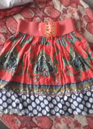 Юбка хлопок с поясом-корсетом р.м