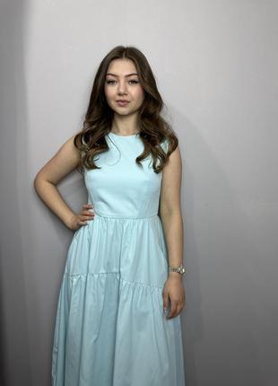 Сукня жіноча бірюзова міді modna kazka mkas1-12 фото