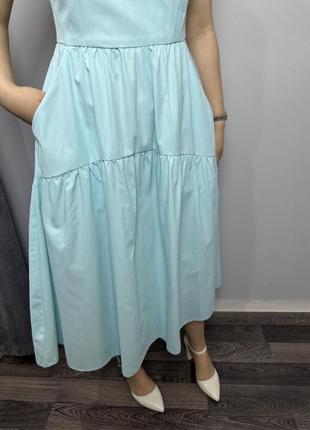 Сукня жіноча бірюзова міді modna kazka mkas1-16 фото
