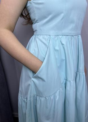 Сукня жіноча бірюзова міді modna kazka mkas1-15 фото