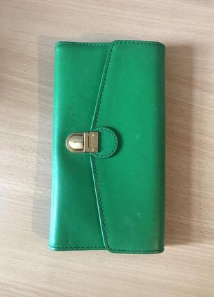 Кожаный кошелей зелёный marc by marc jacobs оригинал