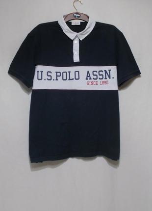 Поло тонкое синее 'Robe polo loose fit à col V cintrée en piqué fluide' 54-56р