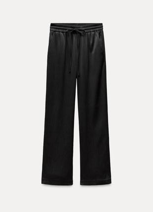 Брюки шелковые атласные zara