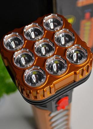 Фонарь аккумуляторный hurry bolt. ручной прожектор 9 led.3 фото