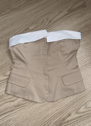 Корсетний коричневий топ zara, новий з біркою,розмір с