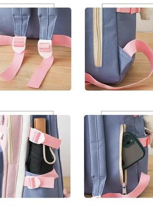 Стильный набор 5в1 jingpin для подростка. рюкзак, сумка, косметичка, пенал, мешочек.2 фото
