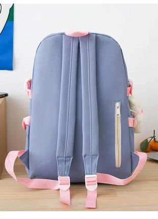 Стильный набор 5в1 jingpin для подростка. рюкзак, сумка, косметичка, пенал, мешочек.3 фото