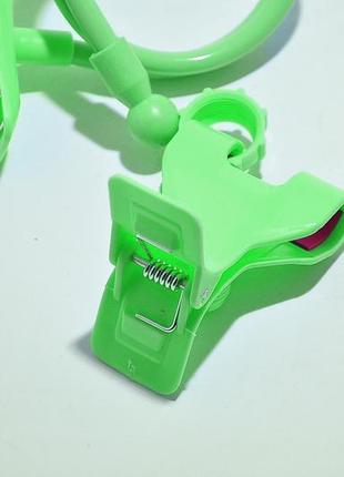 Гнучкий тримач для телефону з прищепкою lazy bracket green5 фото