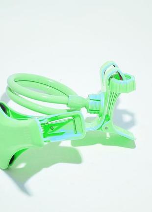 Гнучкий тримач для телефону з прищепкою lazy bracket green3 фото
