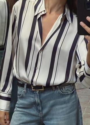 Атласная рубашка zara