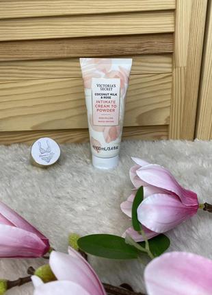 Крем-пудра для інтимної гігієни coconut milk & rose intimate cream to powder вікторія сікрет