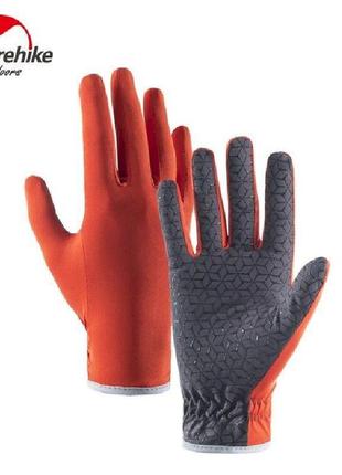 Перчатки нескользкие трикотажные naturehike nh21fs035, размер м, оранжевые