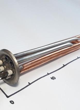 Тэн для бойлера 2000w (1300+700) на фланце ø62 с местом под анод м6 медный (украина)