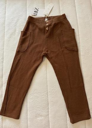 Штани універсальні рубчик 4 коттон 5 рубчік 110 zara зара унісекс брюки