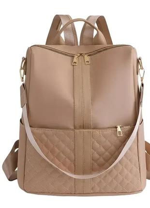 Жіночий рюкзак-сумка класичний polo бежевий4 фото