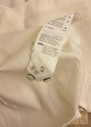 Брендовая белая стильная натуральная рубашка reserved🩵🤍10 фото